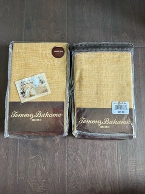 Tommy Bahama Bali Gold Decorative Euro Pillow Shams (2) - Solid Gold Tones